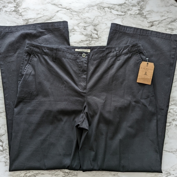 Talbots Black Chinos Plus Size NWT size 18 Tall - Picture 2 of 9